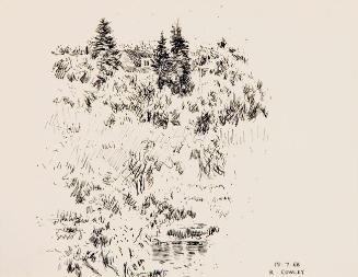 Untitled (house and fir trees)