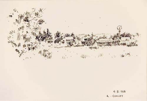 Untitled (farm with windmill)