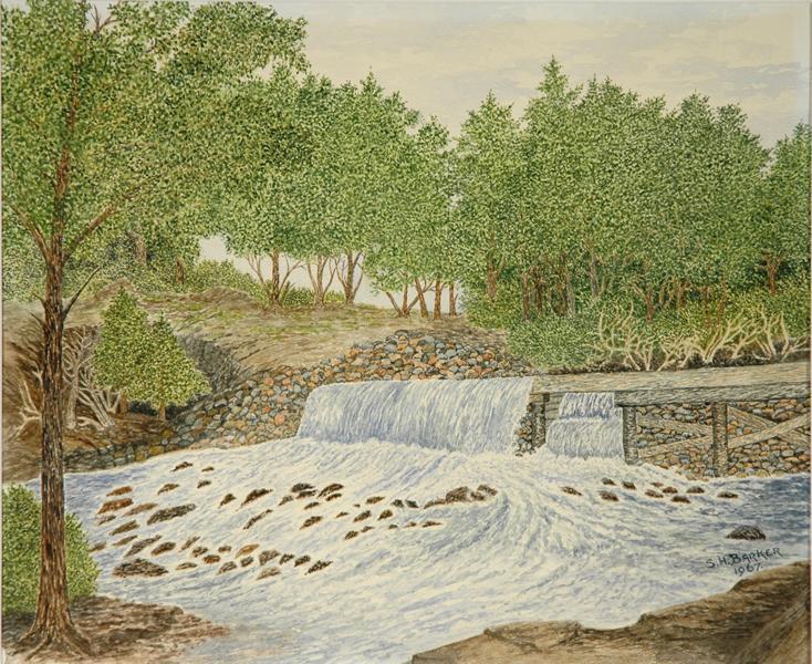 Untitled (falls and round rocks)