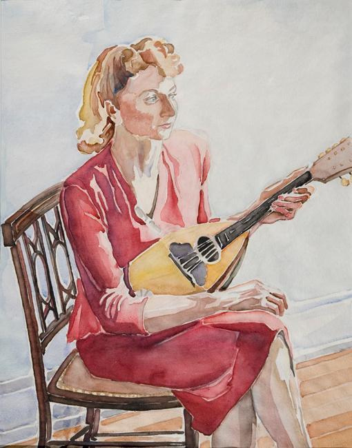 Untitled (seated young woman with mandolin)