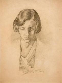 Untitled (young woman with downward glance)