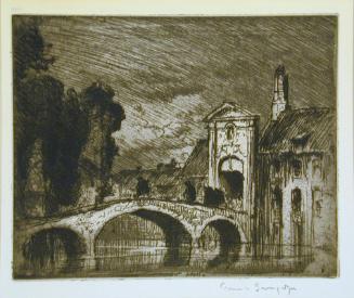 Untitled (stone bridge at night)