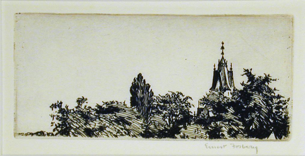 Untitled (spire and tree tops)