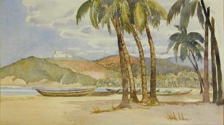 Untitled (palm trees and boats)