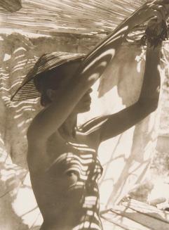 Untitled (nude with straw hat)
