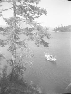 Untitled (sailboat viewed from cliff)