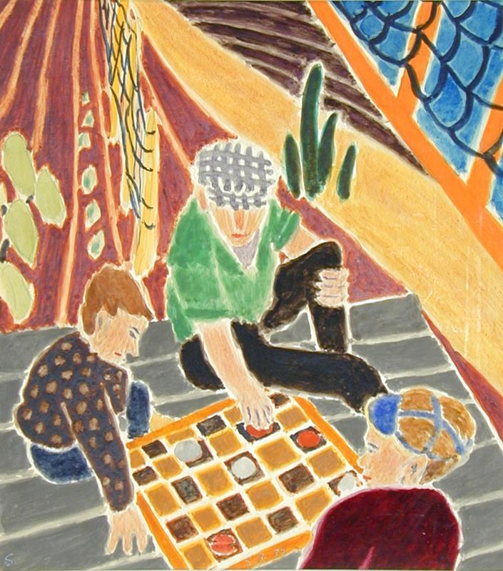 Boys Playing Checkers