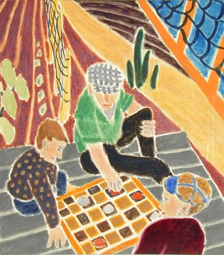 Boys Playing Checkers