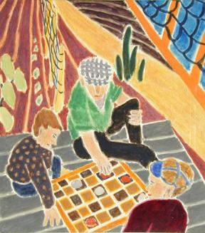 Boys Playing Checkers