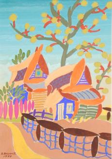 Untitled (house and tree abstraction)