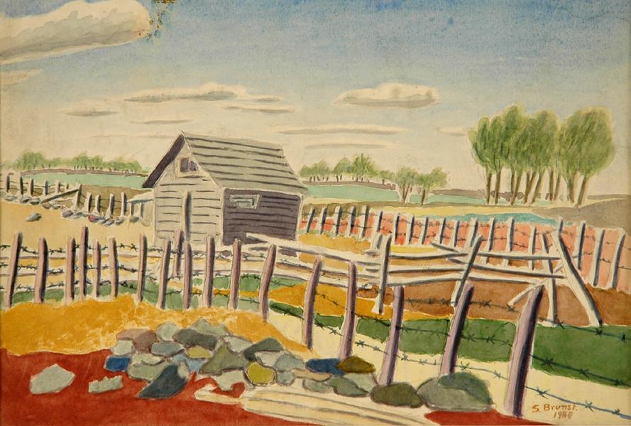 Untitled (farm fences and shed)