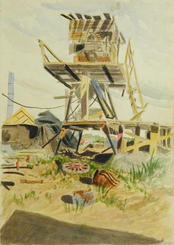 Untitled (derelict elevated shack)