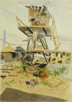 Untitled (derelict elevated shack)