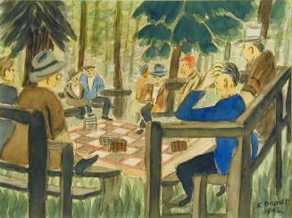 Untitled (people in park playing checkers)