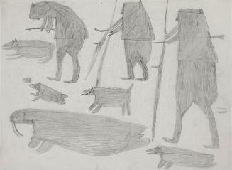 Untitled (hunters with dogs and walrus)