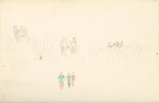 Untitled (figure and plow team studies)