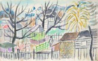 Untitled (buildings and figure)