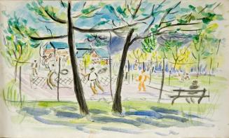 Untitled (tennis game in park)