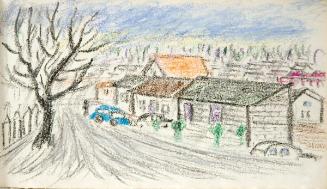 Untitled (street with blue car)