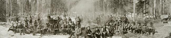 Logging Crew Eating Midday Meal