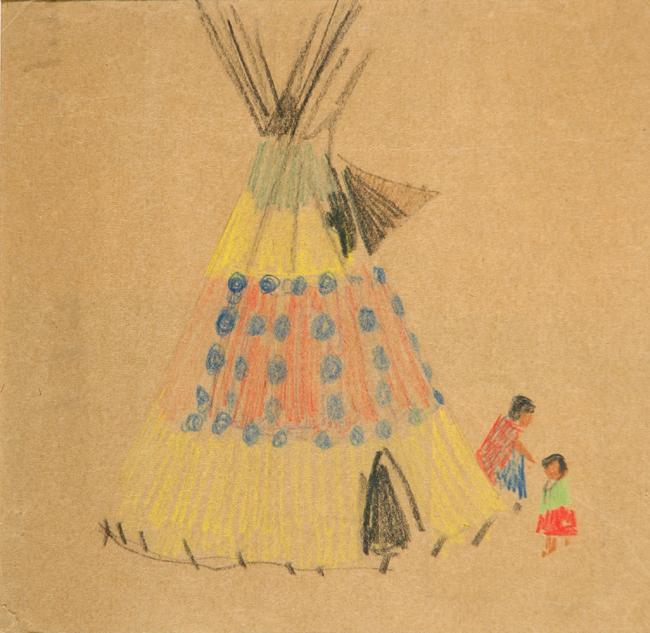 Untitled (teepee and figures)
