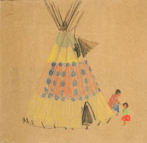 Untitled (teepee and figures)