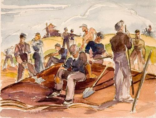 Untitled (relief workers, Moose Jaw area)