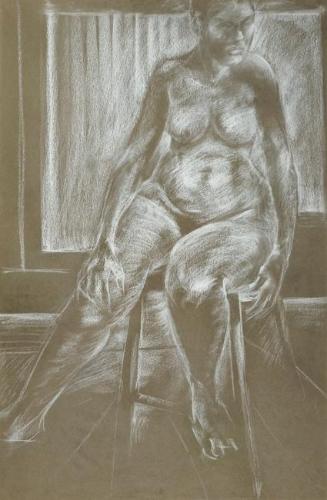 Untitled (nude seated on stool)