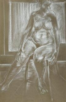 Untitled (nude seated on stool)