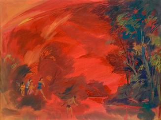 Untitled (figures in red landscape)