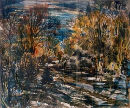Untitled (woodland with fence)