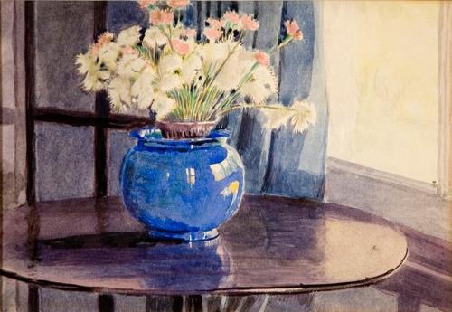 Untitled (blue vase with flowers)