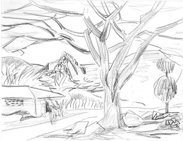 Untitled (landscape with tree)