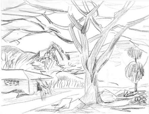 Untitled (landscape with tree)