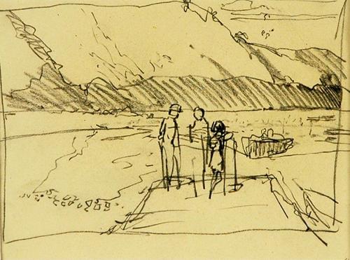 Untitled (sketch for "Autumn, Bon Echo")