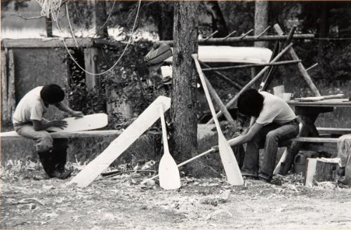 Untitled (youths making paddles)