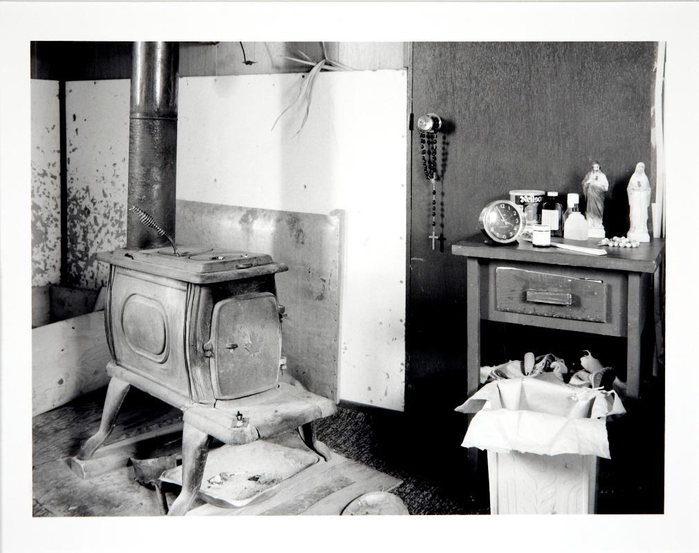 Stove, Samson Beaver Residence, Calling Lake, Alberta, July 1985