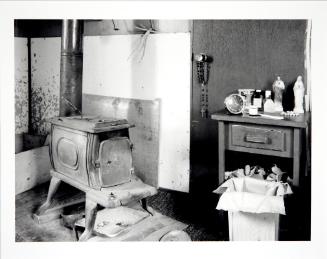 Stove, Samson Beaver Residence, Calling Lake, Alberta, July 1985