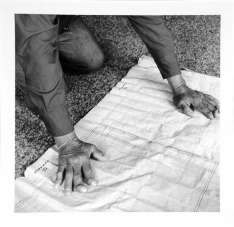Joe Willier Studying Forestry Map, Enilda, Alberta, June 1986