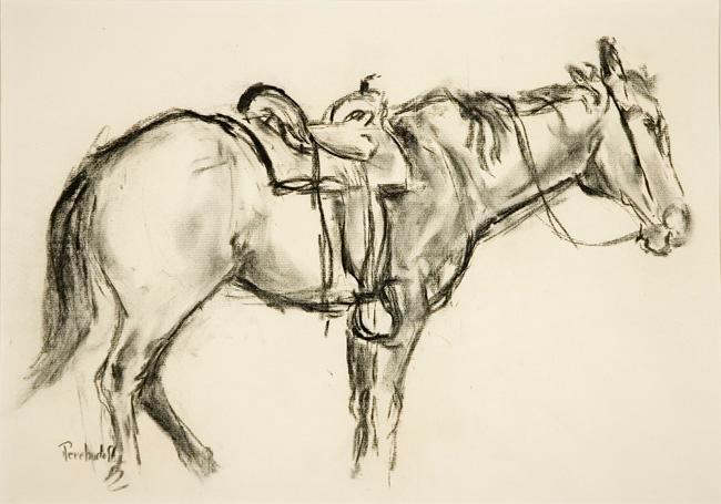 Untitled (saddled horse)