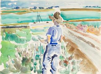 Cathy Painting West of Hanna