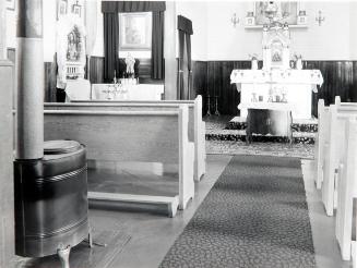 Interior, Ukrainian Catholic Church, Hawrelak's near Prud'homme, Saskatchewan, June 1984