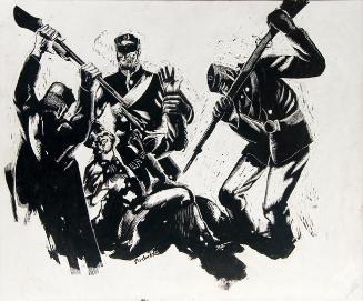Andre Nault Bayoneted by Soldiers