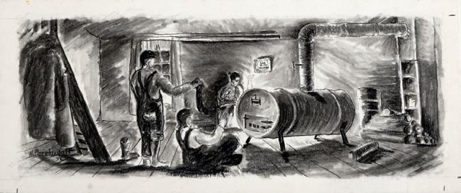 Untitled (people at barrel stove)