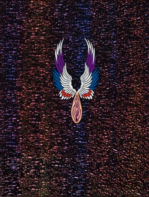 My Love Beats a Tattoo (vagina with feathered wings)