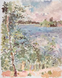 Untitled (tree and lake)
