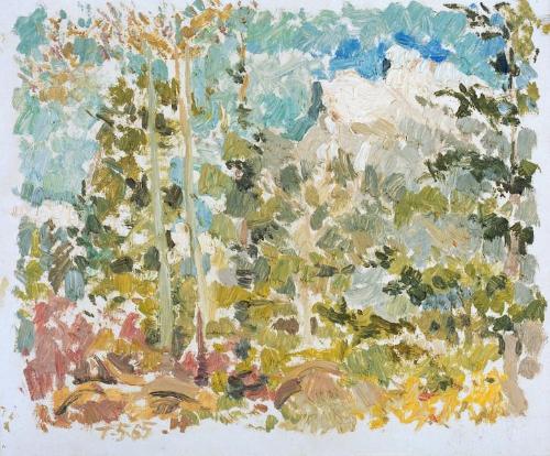 Untitled (2 Trees on left, 2 Mountains on right)