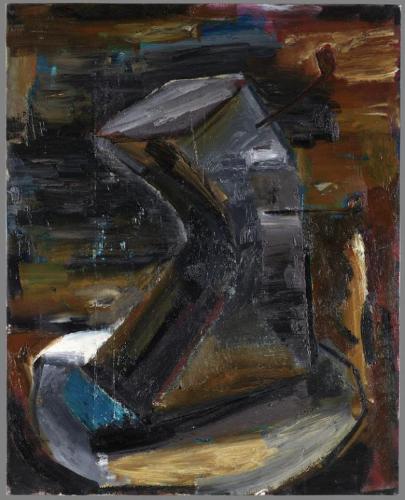 Untitled (dark with turquoise triangle)
