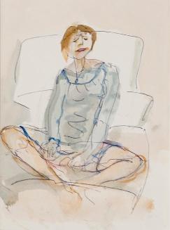 Untitled (seated woman with pillows)