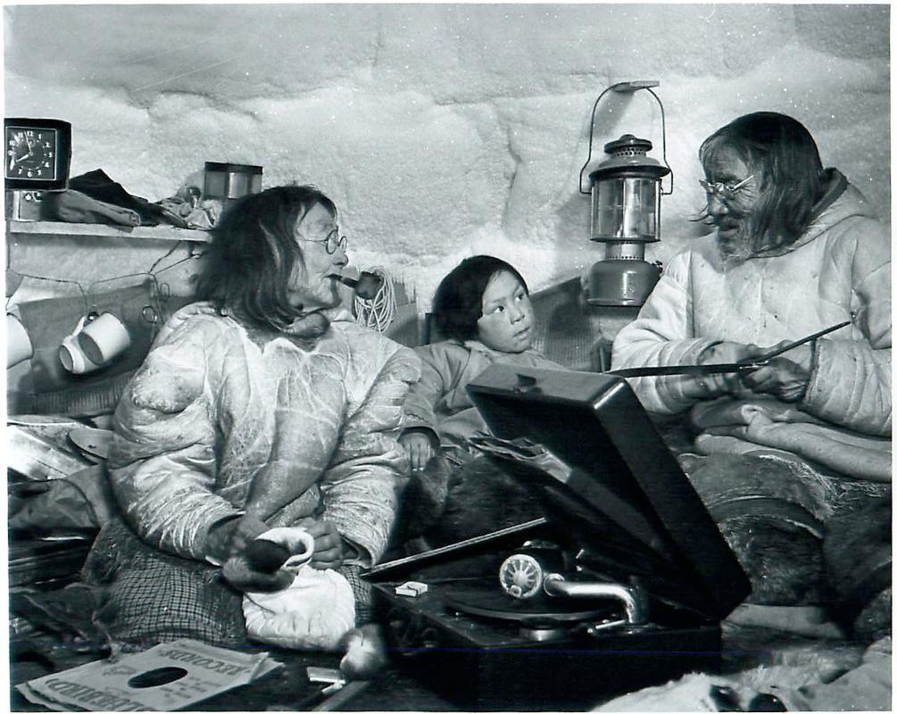 NWT: Baker Lake - Pork, Hattie and Grandson Ikkat in Their Tiny Igloo